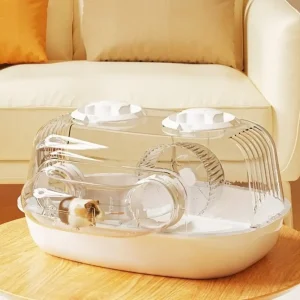 Acrylic Double Layer Hamster Cage Transparent Tunnel Habitat for Guinea Pigs